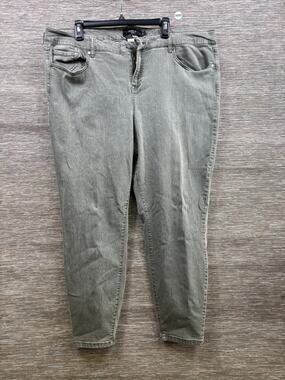 Torrid Skinny Ankle Jeans Womens 26R Dusty Olive Green High-Rise Denim Stretch
